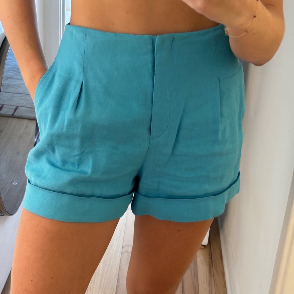 rag & bone Turquoise Cuffed High-Rise Women's Shorts